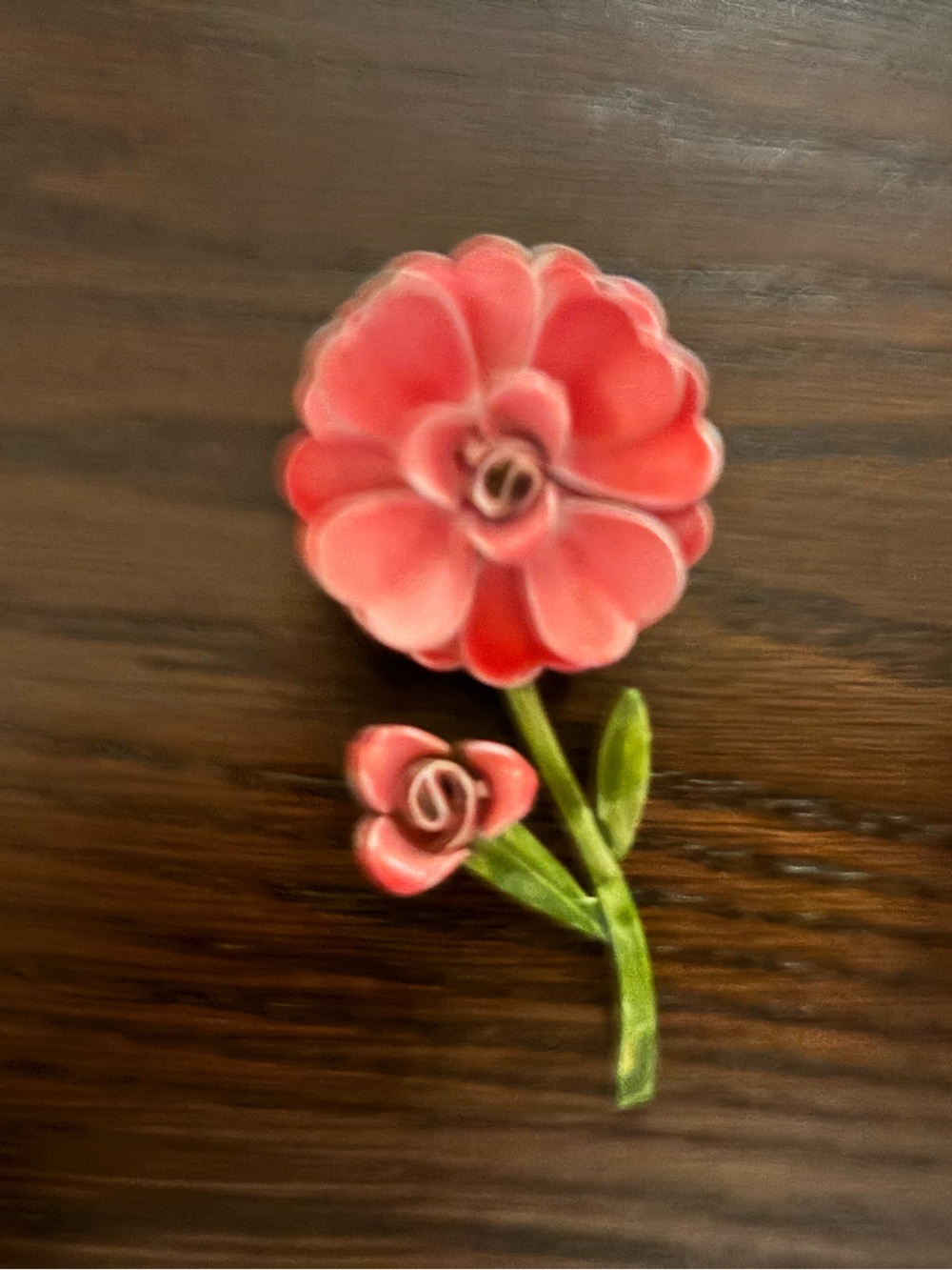 Pink Floral Enamel Brooch - Brand